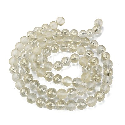 Frosted Transparent Glass Bead Strands GLAA-P065-10mm-01-1