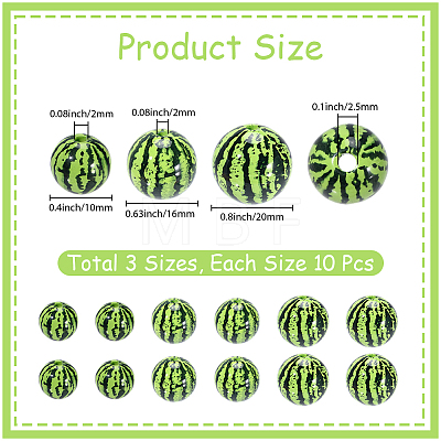 30Pcs 3 Styles Opaque Acrylic Beads MACR-PA0001-68-1