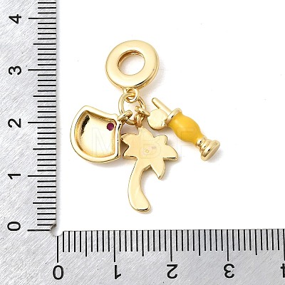 Brass Enamel European Dangle Charms KK-Z150-12G-1