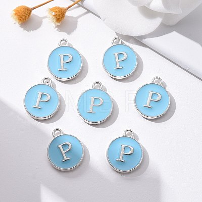 Platinum Plated Alloy Enamel Charms ENAM-S118-04P-P-1