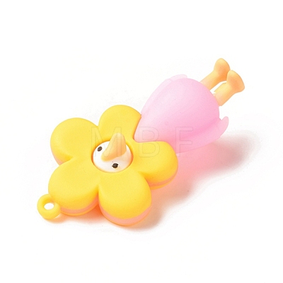 Opaque Resin Cute Duck Big Pendants RESI-D065-B01-1