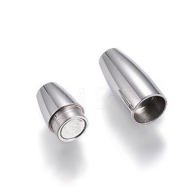 304 Stainless Steel Magnetic Clasps with Glue-in Ends STAS-D159-41-1