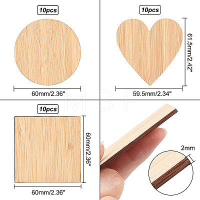 Olycraft Wooden Boards for Painting AJEW-OC0001-86A-1