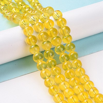 Baking Painted Glass Beads Strands DGLA-Q023-8mm-DB29-1