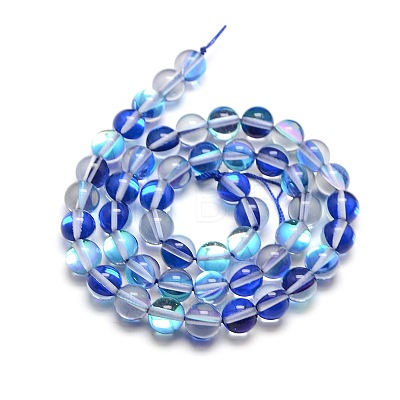 Synthetic Moonstone Beads Strands G-F143-8mm-06-1