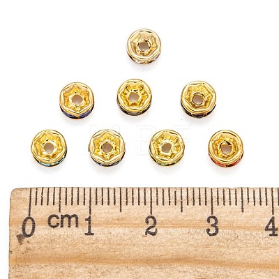 Brass Rhinestone Spacer Beads RB-A014-Z6mm-G-1