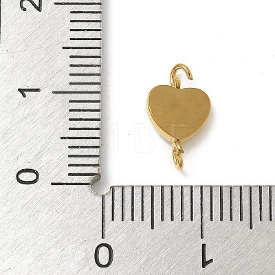 Ion Plating(IP) 304 Stainless Steel Enamel Heart Connector Charms STAS-G351-08G-02-1