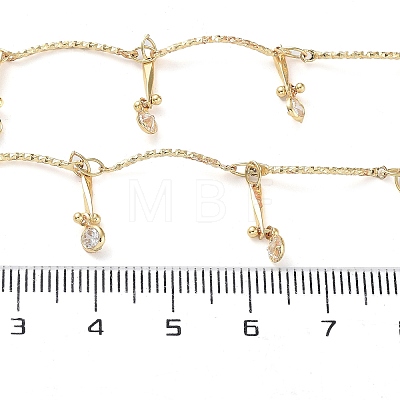 Handmade Brass Curved Bar Link Chains KK-F871-61G-1