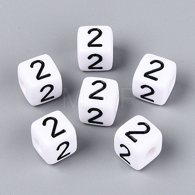Opaque Acrylic European Large Hole Beads SACR-N020-01B-03-1