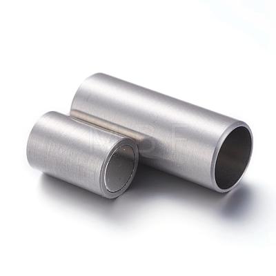 304 Stainless Steel Magnetic Clasps with Glue-in Ends STAS-L131-01-1