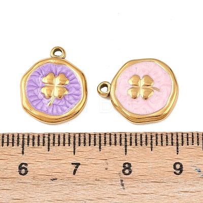 304 Stainless Steel Enamel Pendants STAS-P425-01G-11-1