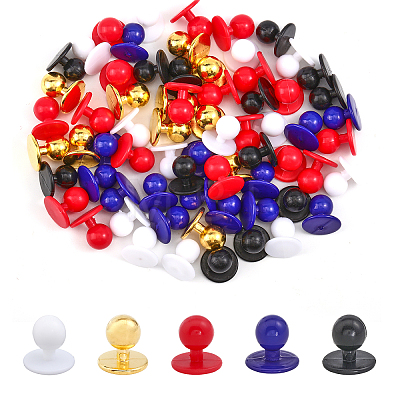 100Pcs 5 Colors Plastic Buttons BUTT-CA0001-14-1