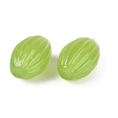 Handmade Ribbed Lampwork Beads LAMP-N042-01D-1