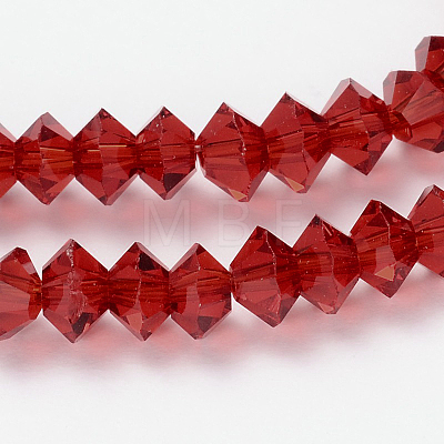Faceted Bicone Transparent Glass Bead Strands GLAA-J082-A15-1