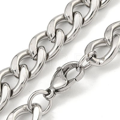 Non-Tarnish 201 Stainless Steel Cuban Link Chain Necklaces for Women and Men NJEW-F322-03P-04-1