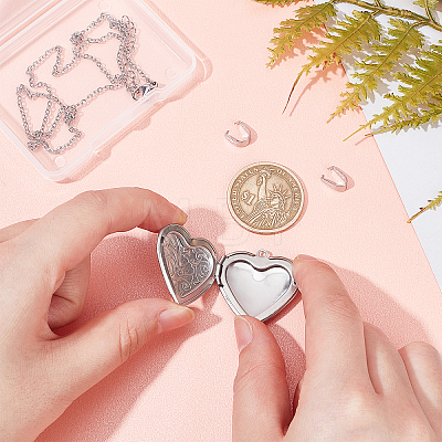 Heart Pendant Necklace DIY Making Kit DIY-DC0001-20-1