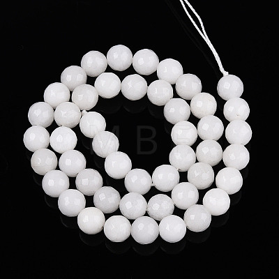 Dyed Natural White Jade Beads Strands G-T139-8mm-60-01-1