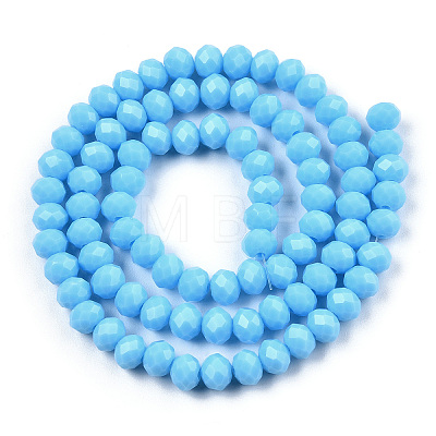 Opaque Solid Color Glass Beads Strands EGLA-A034-P6mm-D23-1