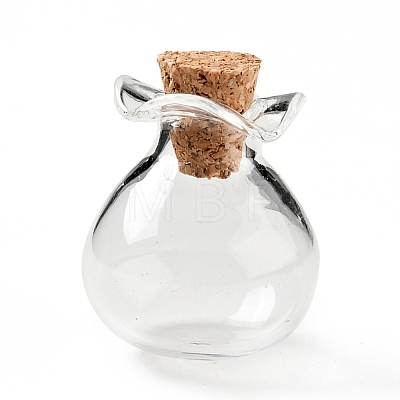 Lucky Bag Shape Glass Cork Bottles Ornament AJEW-A039-02B-1