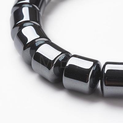 Non-magnetic Synthetic Hematite Beads Stretch Bracelets BJEW-G556-02-1
