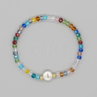 Handmade Bohemian Colorful Faceted Rondelle Glass Beaded Stretch Bracelets UI5654-12-1