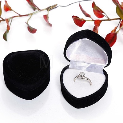 Valentine's Day Velvet Ring Storage Boxes AJEW-CL0004-89A-1