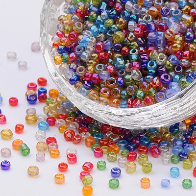 8/0 Round Glass Seed Beads SEED-US0003-3mm-TR-1