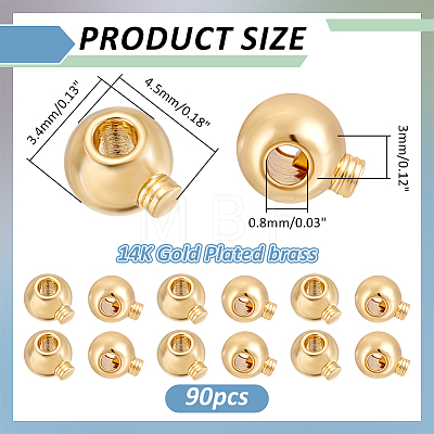 60Pcs Brass Crimp Beads KK-ME0004-72-1