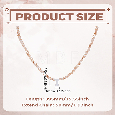 1Pc Glass Rondelle Beaded Necklaces NJEW-LP0007-23I-1