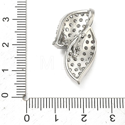 Leaf Brass Micro Pave Cubic Zirconia Enhancer Shortener Bails KK-F934-07D-P-1