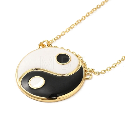 Brass Enamel Pendant Necklace NJEW-Q320-02A-G-1