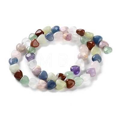 Natural Quartz Crystal & Red Jasper & Green Aventurine & Blue Aventurine & Lepidolite & Amethyst & Lemon Jade Beads Strands G-B022-39A-1