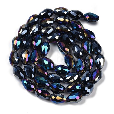 Opaque Solid Color Electroplate Glass Beads Strands EGLA-N013-P4mm-B01-1