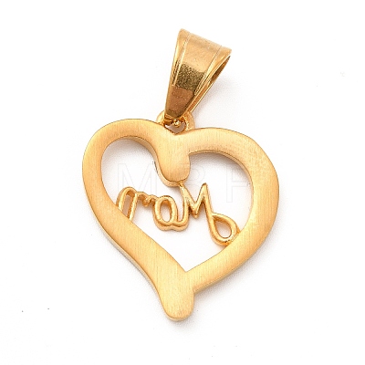 Mother's Day Theme 304 Stainless Steel Pendants STAS-K243-20G-1