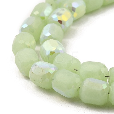 Frosted Imitation Jade Glass Beads Strands GLAA-P058-08A-05-1