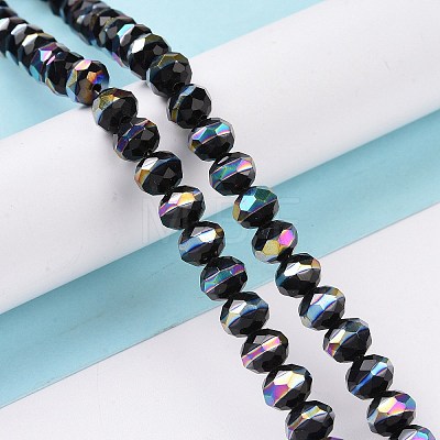 Electroplate Glass Beads Strands GLAA-F122-04H-1