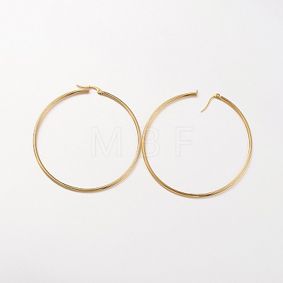 Ion Plating(IP) 304 Stainless Steel Hoop Earrings X-EJEW-N0016-11G-L-1