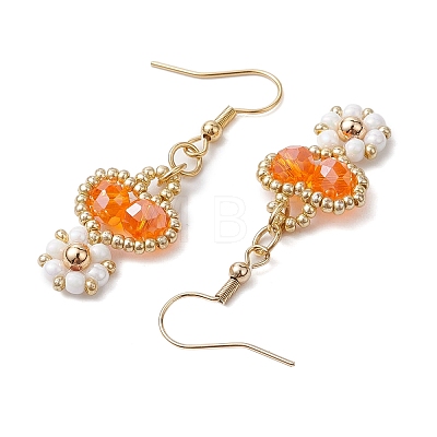 Handmade Glass Seed Beads Dangle Earrings EJEW-MZ00244-04-1