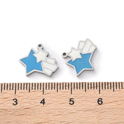 304 Stainless Steel Enamel Charms STAS-M102-20P-01-1
