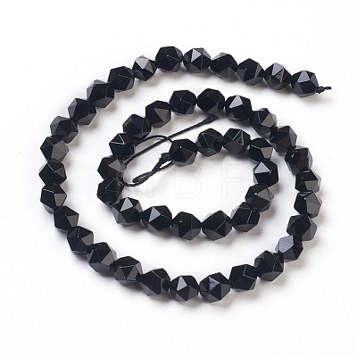 Natural Black Onyx Beads Strands G-K282-01A-1