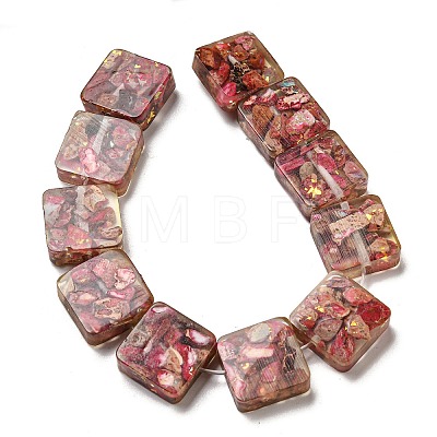 Dyed Natural Imperial Jasper with Resin Beads Strands G-G083-C03-01-1