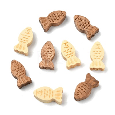 40Pcs 2 Colors Dyed Wooden Beads WOOD-CJ0002-68-1