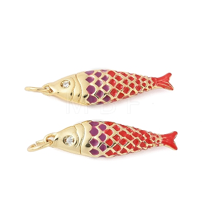 Brass Enamel Pendants X-KK-B148-14G-05-1
