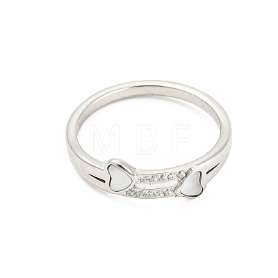 304 Stainless Steel Finger Ring with Rhinestone RJEW-Q779-02P-1