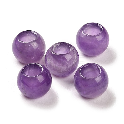 Natural Amethyst European Beads G-R488-01Q-1
