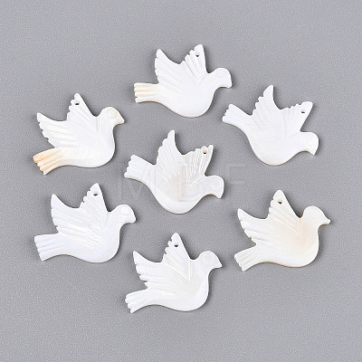 Natural Freshwater Shell Carved Pendants BSHE-T014-30-1