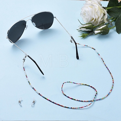 Glass Seed Beads Glasses Neck Cord AJEW-EH00025-1