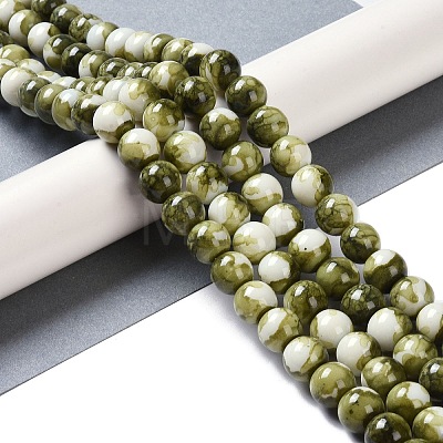 Baking Paint Glass Bead Strands GLAA-H031-01C-14-1