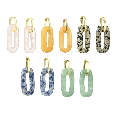 Gemstone Hoop Earrings for Women EJEW-JE07271-1