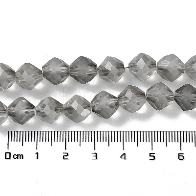Electroplate Transparent Glass Beads Strands EGLA-I019-PL02-1